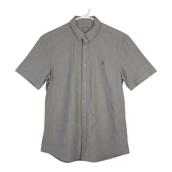 AllSaints Other - AllSaints Huntingdon Grey Short Sleeve Button Down Shirt with Ramskull Logo